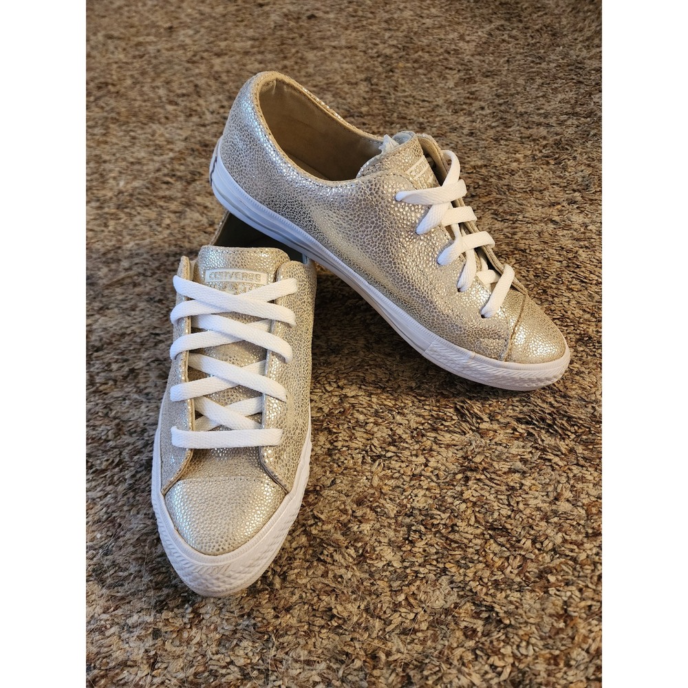 Converse All Star Metallic Gold Snake Leather Low Top Sneakers Women's Size 7